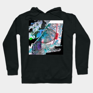 big wetland city urban collage photo art ecopop in nature landscape black & white vector Hoodie